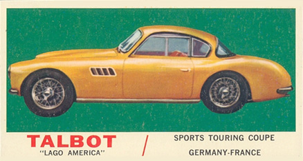 1961 Topps Sports Cars Talbot Lago America #39 Non-Sports Card