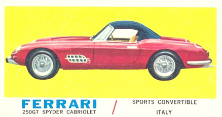 1961 Topps Sports Cars Ferrari 250 Spyder Cabriolet #55 Non-Sports Card