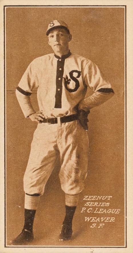 1911 Zeenut Pacific Coast League Weaver, S.F. # Baseball Card