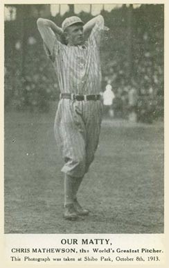 1913 Pastime Novelty Christy Mathewson # Baseball Card