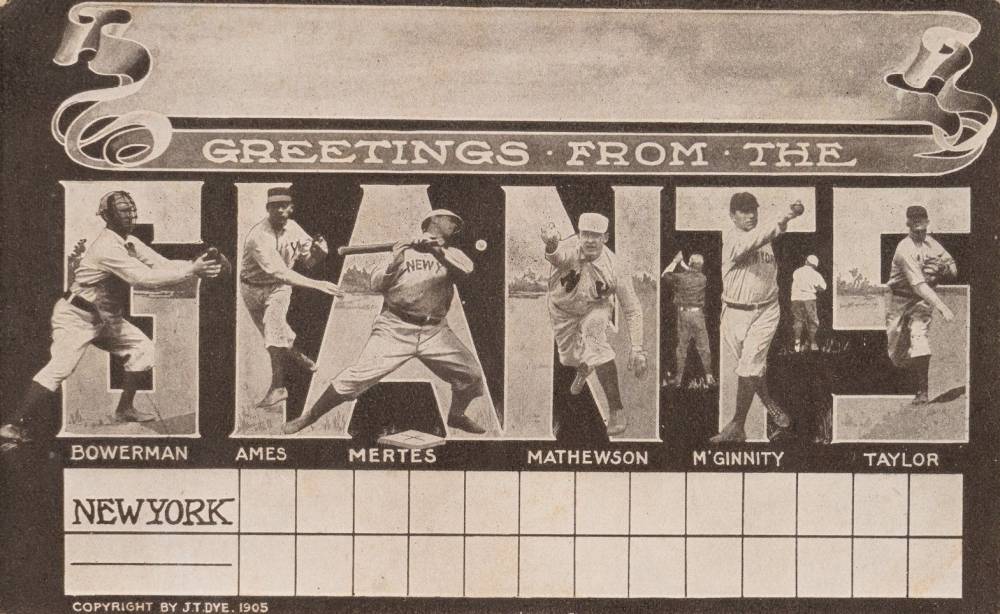 1905 N.Y. Giants Scorecard Postcard New York Giants # Baseball Card