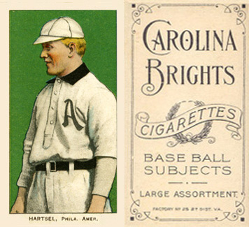 1909 White Borders Carolina Brights Hartsel, Phila. Amer. #206 Baseball Card
