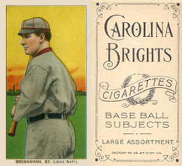 1909 White Borders Carolina Brights Bresnahan, St. Louis Nat'l #52 Baseball Card