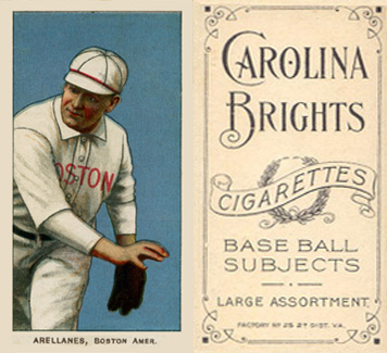 1909 White Borders Carolina Brights Arellanes, Boston Amer. #11 Baseball Card