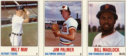 1978 Hostess Bill Madlock/Jim Palmer/Milt May # Baseball Card