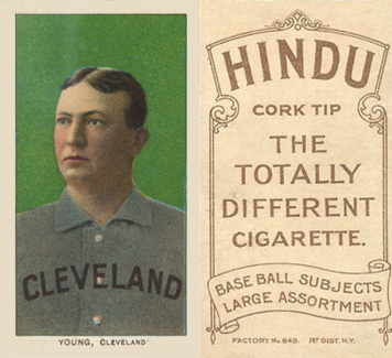 1909 White Borders Hindu-Brown Young, Cleveland #523 Baseball Card