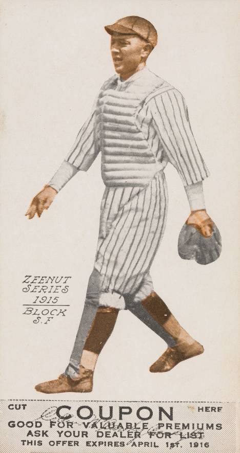 1915 Zeenut  Bruno Block # Baseball Card