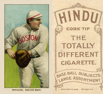 1909 White Borders Hindu-Brown Spencer, Boston Amer. #457 Baseball Card