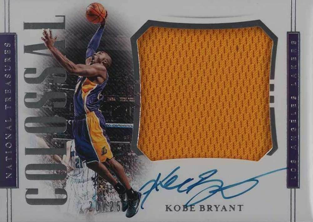 2018 Panini National Treasures Colossal Material Autographs Kobe Bryant #KBR Basketball Card