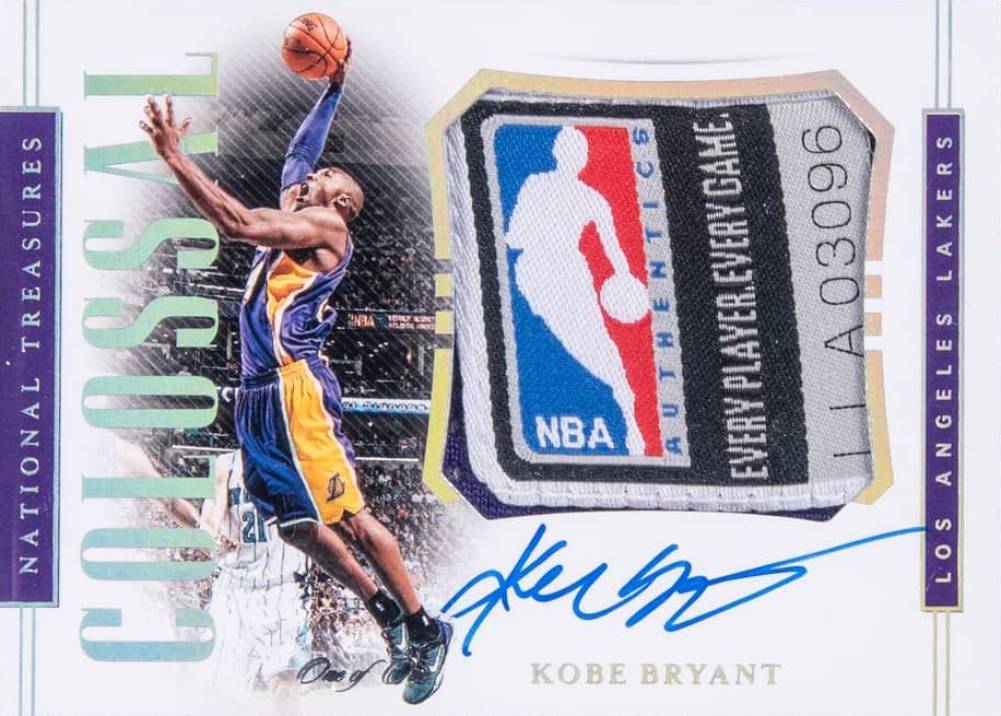 2018 Panini National Treasures Colossal Material Autographs Kobe Bryant #KBR Basketball Card