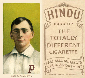 1909 White Borders Hindu-Brown Magee, Phil. Nat'L #296 Baseball Card