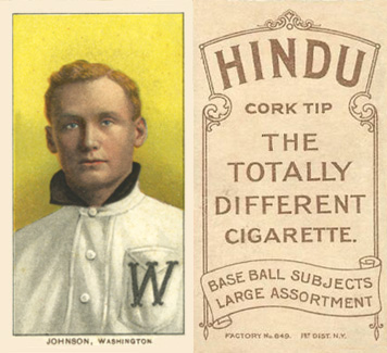 1909 White Borders Hindu-Brown Johnson, Washington #236 Baseball Card