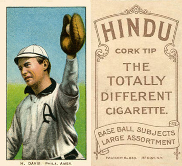 1909 White Borders Hindu-Brown H. Davis, Phila. Amer. #122 Baseball Card