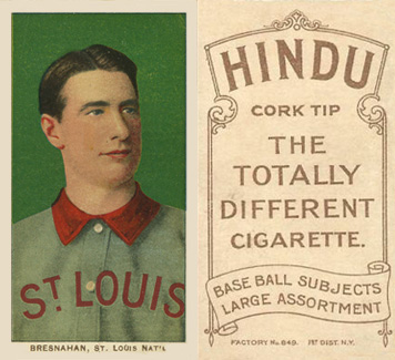 1909 White Borders Hindu-Brown Bresnahan, St. Louis Nat'l #51 Baseball Card