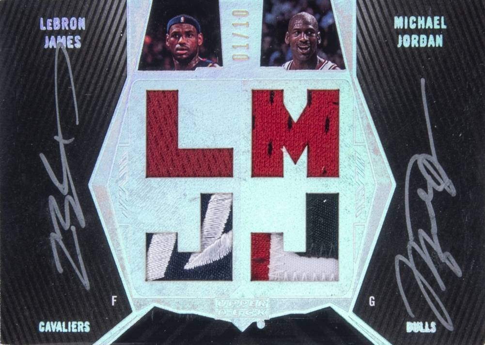 2007 Upper Deck Black Patches Autographs Dual LeBron James/Michael Jordan #JJ Basketball Card