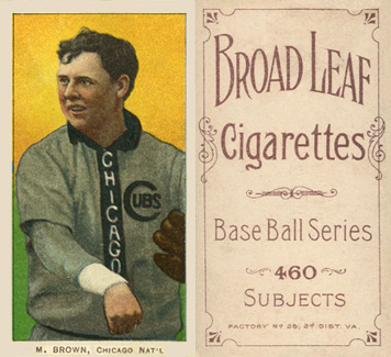 1909 White Borders Broadleaf 460 Brown, Chicago Nat'L #57 Baseball Card