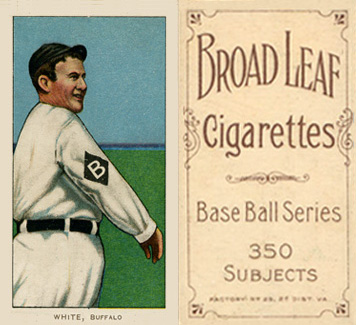 1909 White Borders Broadleaf 350  White, Buffalo #507 Baseball Card