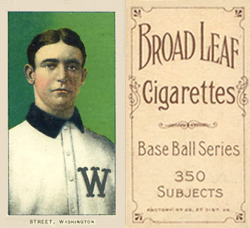 1909 White Borders Broadleaf 350  Street, Washington #471 Baseball Card