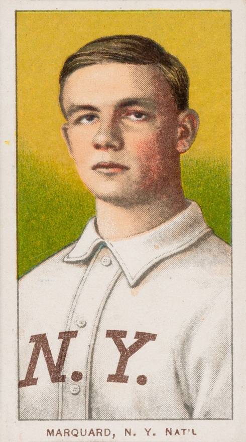 1909 White Borders Broadleaf 350  Marquard, N.Y. Nat'L #305 Baseball Card
