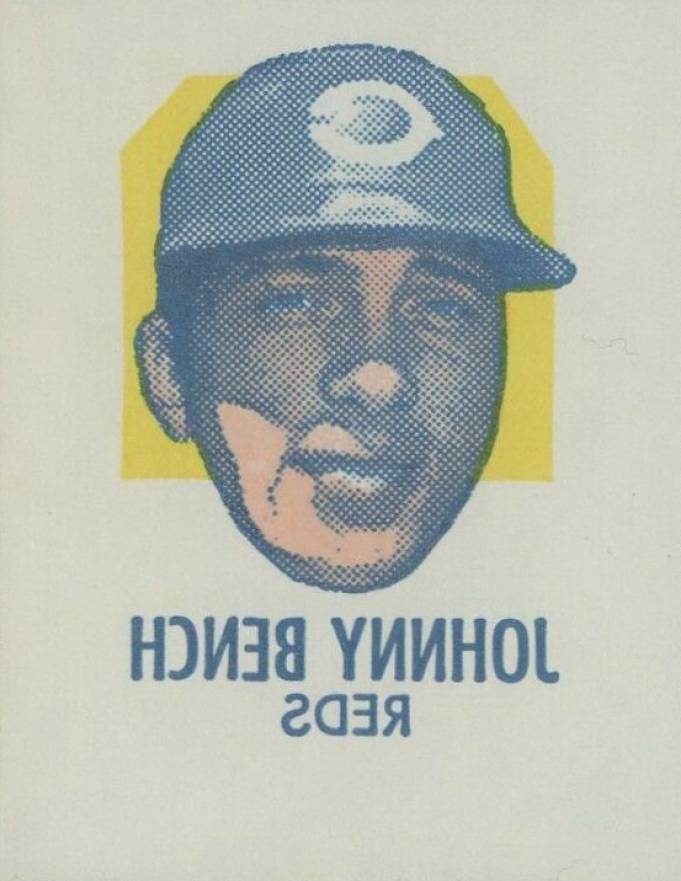 1971 Topps Tattoos Perforated Johnny Bench # Baseball Card