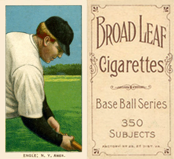 1909 White Borders Broadleaf 350  Engle, N.Y. Amer. #164 Baseball Card