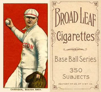 1909 White Borders Broadleaf 350  Carrigan, Boston Amer. #74 Baseball Card