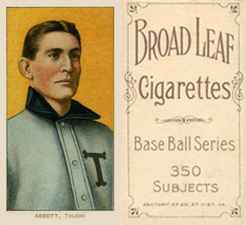 1909 White Borders Broadleaf 350  Abbott, Toledo #3 Baseball Card