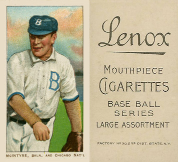 1909 White Borders Lenox-Black McIntyre, BKLN. And Chicago Nat'L #325 Baseball Card