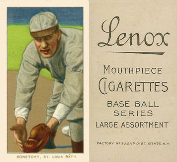1909 White Borders Lenox-Black Konetchy, St. Louis Nat'L #263 Baseball Card