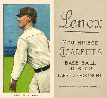 1909 White Borders Lenox-Black Frill, N.Y. Amer. #180 Baseball Card