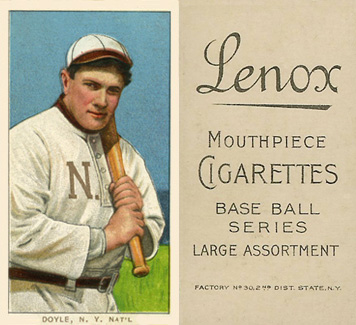 1909 White Borders Lenox-Black Doyle, N.Y. Nat'L #151 Baseball Card