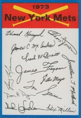 1973 Topps Team Checklist New York Mets # Baseball Card