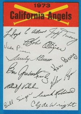 1973 Topps Team Checklist California Angels # Baseball Card