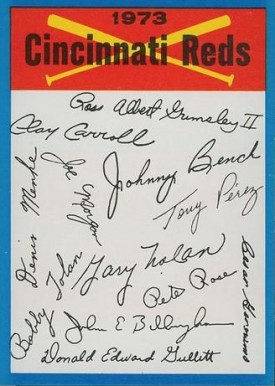 1973 Topps Team Checklist Cincinnati Reds # Baseball Card