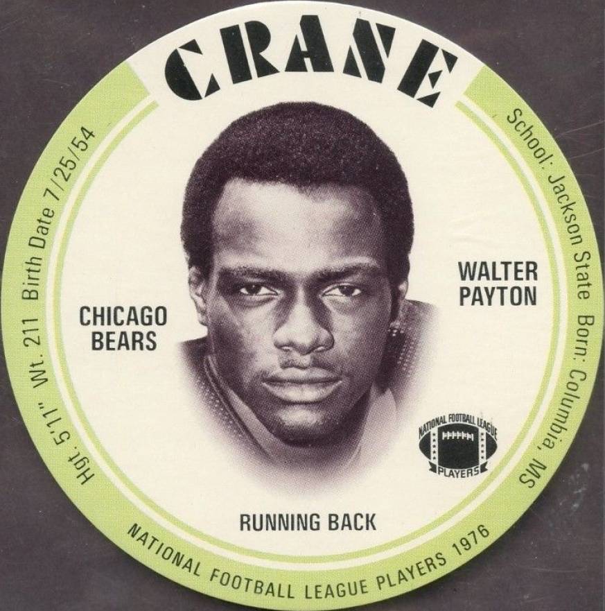 1976 Crane Discs Walter Payton # Football Card