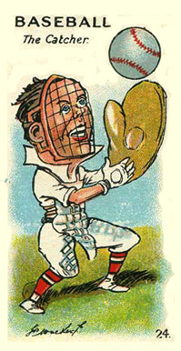 1928 Maj. Drapkin & Co. Game of Sporting Snap Baseball-The catcher #24 Other Sports Card
