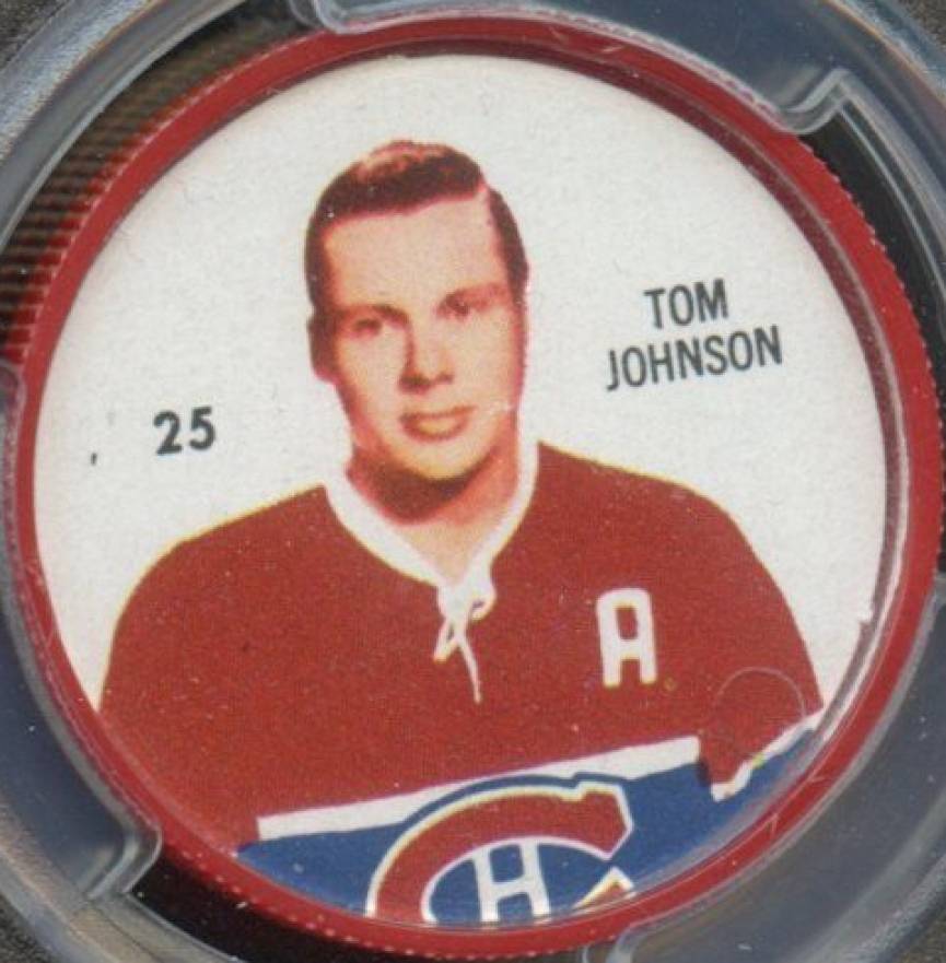 1960 Shirriff Coins Tom Johnson #25 Hockey Card