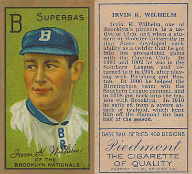 1911 Gold Borders Drum Irwin K. Wilhelm #214 Baseball Card