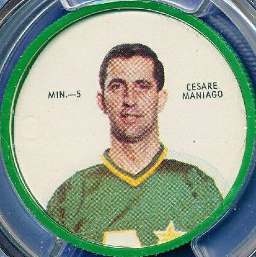1968 Shirriff Coins Cesare Maniago #5 Hockey Card