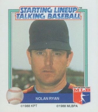 1988 Starting Line Up Talking Baseball Nolan Ryan # Baseball Card