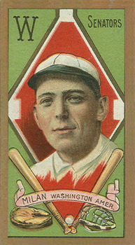 1911 Gold Borders Clyde Milan #146 Baseball Card