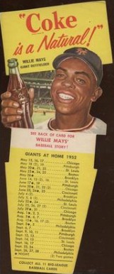 1952 Coca-Cola Playing Tips Test Willie Mays # Baseball Card