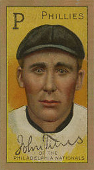 1911 Gold Borders Broadleaf Back John Titus #202 Baseball Card