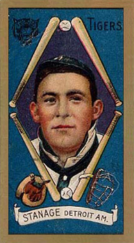 1911 Gold Borders Broadleaf Back Oscar Stanage #191 Baseball Card