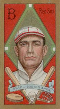 1911 Gold Borders Broadleaf Back Jake Stahl #190 Baseball Card