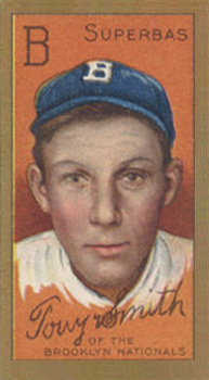 1911 Gold Borders Broadleaf Back Tony Smith #187 Baseball Card