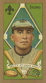 1911 Gold Borders Broadleaf Back Barney Pelty #165 Baseball Card