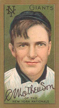 1911 Gold Borders Broadleaf Back Chirsty Mathewson #133 Baseball Card