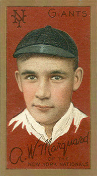 1911 Gold Borders Broadleaf Back Rube Marquard #132 Baseball Card