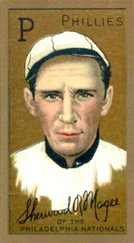 1911 Gold Borders Broadleaf Back Sherwood R. Magee #131 Baseball Card